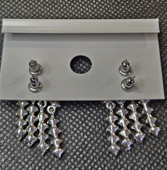 Charter Club Silver Crystal Earrings - Picture 4 of 4
